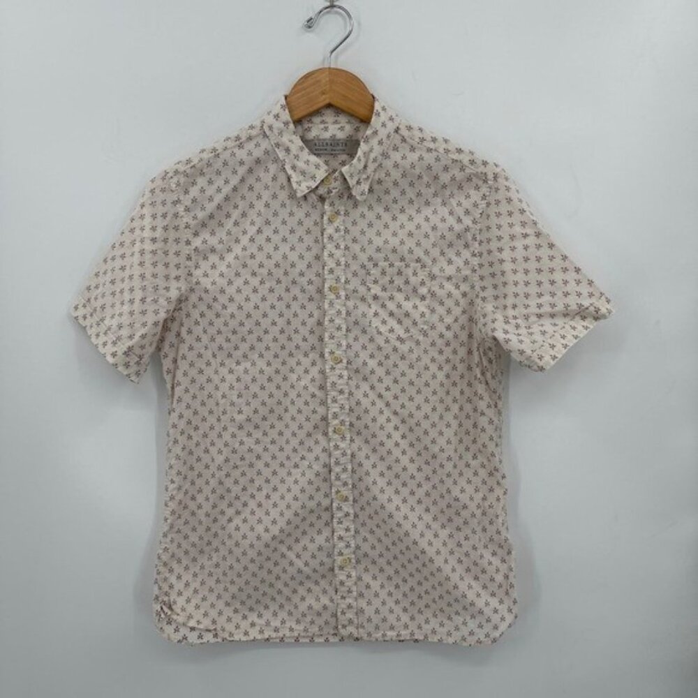 ALLSAINTS Mens Shirt POISON Reverse Print Short Sleeve Botanical Medium